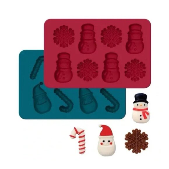So Yummy by bella Silicone Candy Chocolate Christmas Mold Set, Snowman, Santa - Picture 1 of 5